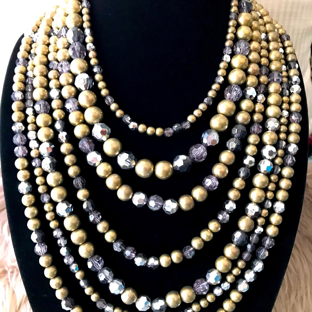 R.J. Graziano Gold Tiered Statement Necklace